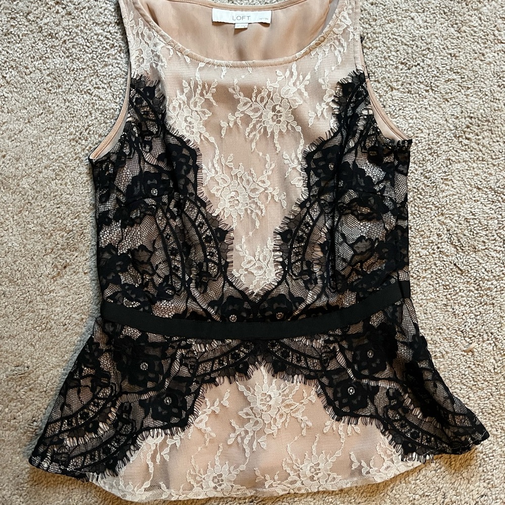 LOFT lace peplum top - Picture 2 of 5